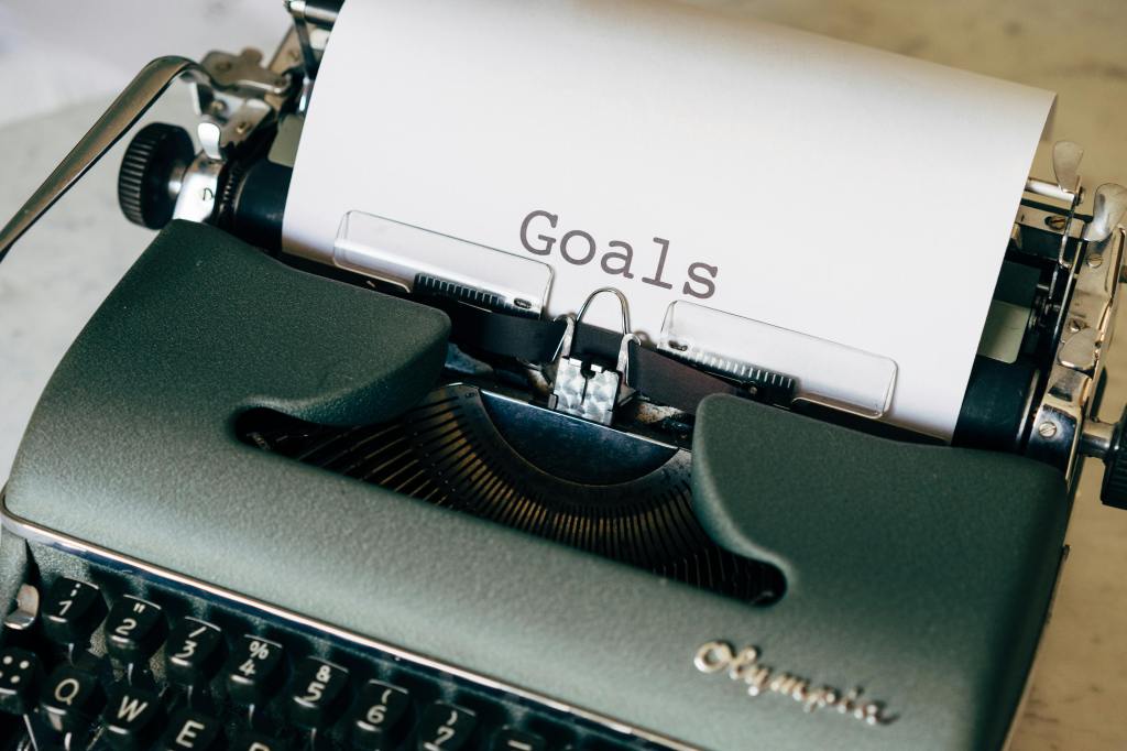 the word goals typed on a type writer