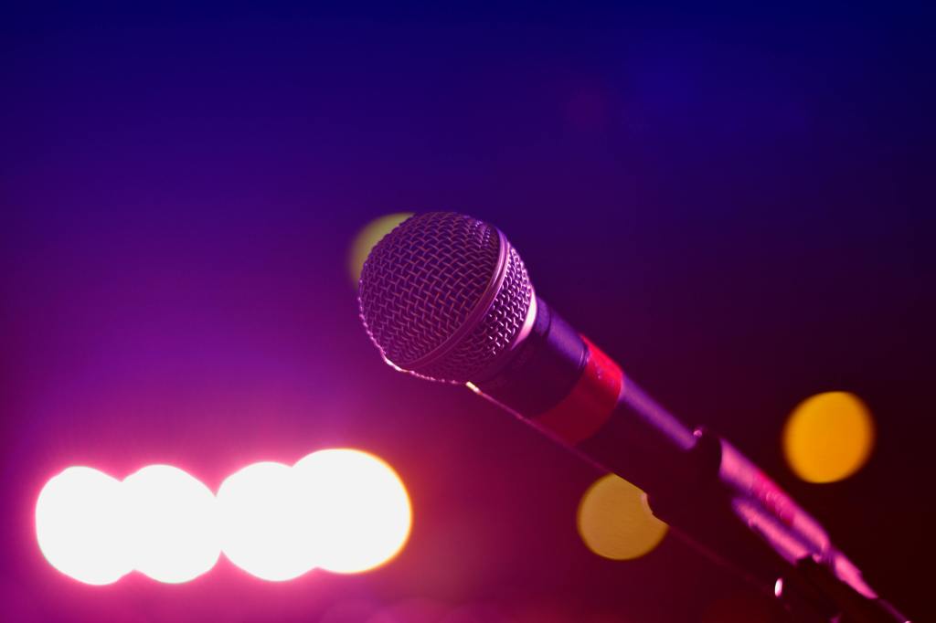 microphone on a stage
